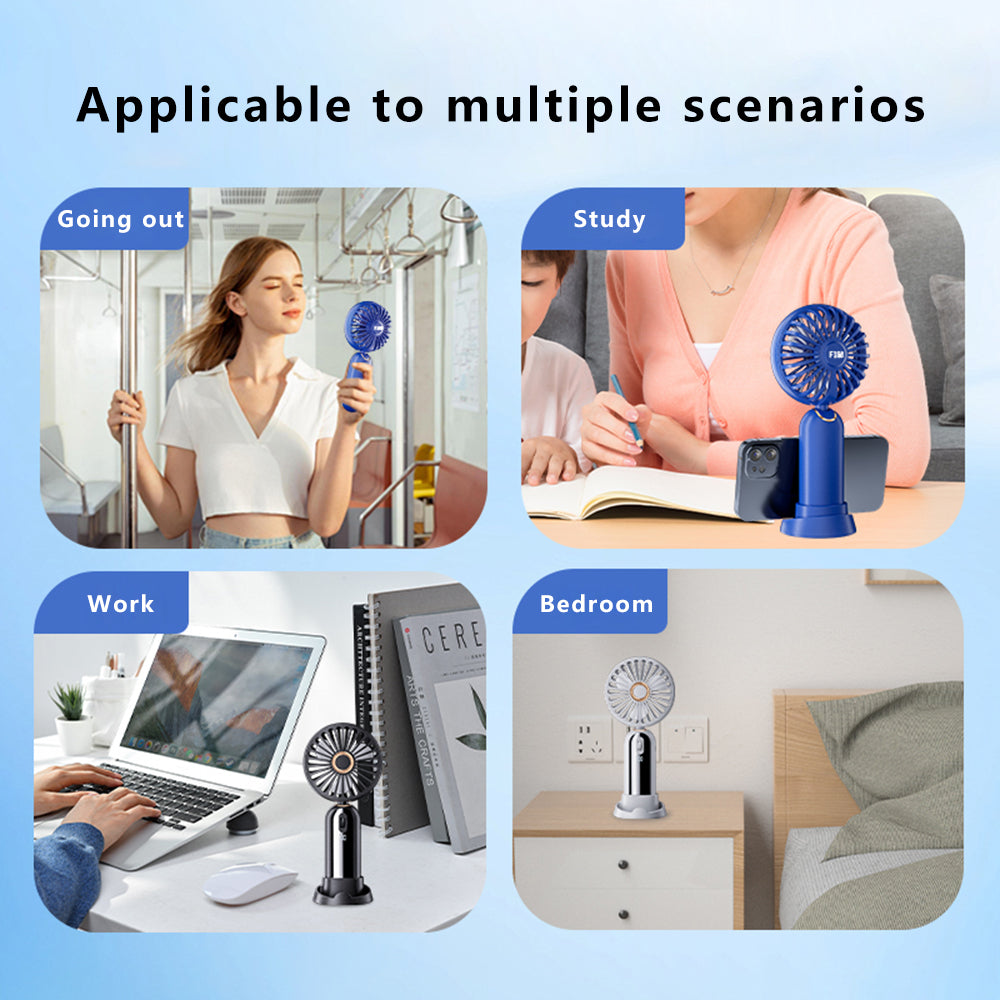 F188 Portable USB Rechargeable Cooling Fan 100 Wind Speeds Handheld Summer Fan - Blue F188 Portable USB Rechargeable Cooling Fan 100 Wind Speeds Handheld Summer Fan - Blue